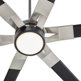 Loon LED Ceiling Fan 62", Matte Black with Brushed Steel