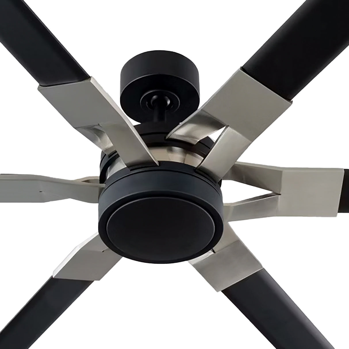 Loon LED Ceiling Fan 96", Matte Black with Brushed Steel