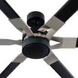 Loon LED Ceiling Fan 96", Matte Black with Brushed Steel