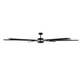 Loon LED Ceiling Fan 96", Matte Black with Brushed Steel