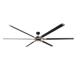 Loon LED Ceiling Fan 96", Matte Black with Brushed Steel