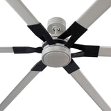 Loon LED Ceiling Fan 96", Brushed Steel with Matte Black