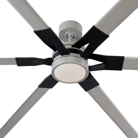 Loon LED Ceiling Fan 96", Brushed Steel with Matte Black