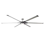 Loon LED Ceiling Fan 96", Brushed Steel with Matte Black
