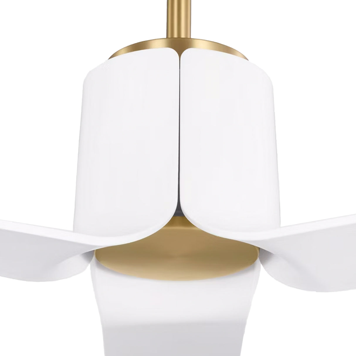 Condor LED Smart Ceiling Fan 66", Matte White with Modern Brass