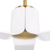 Condor LED Smart Ceiling Fan 66", Matte White with Modern Brass