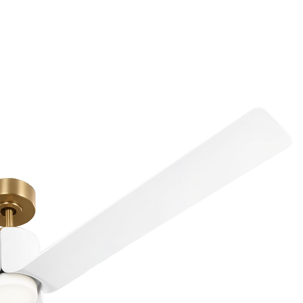 Condor LED Smart Ceiling Fan 66", Matte White with Modern Brass