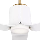 Condor LED Smart Ceiling Fan 66", Matte White with Modern Brass
