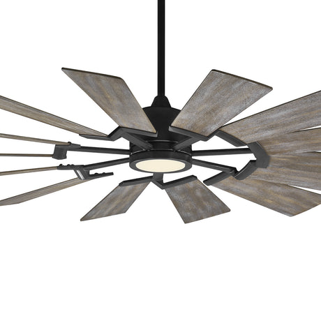 Dunlin LED Ceiling Fan 62", Gray Wash Wood and Aged Pewter