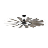 Dunlin LED Ceiling Fan 62", Gray Wash Wood and Aged Pewter