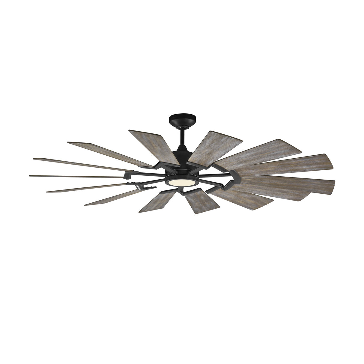 Dunlin LED Ceiling Fan 62", Gray Wash Wood and Aged Pewter