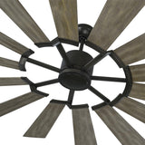 Dunlin LED Ceiling Fan 72", Gray Wash Wood and Aged Pewter