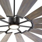 Dunlin LED Ceiling Fan 72", Gray Wash Wood and Aged Pewter
