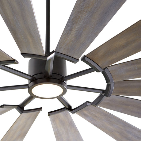 Dunlin LED Ceiling Fan 72", Gray Wash Wood and Aged Pewter