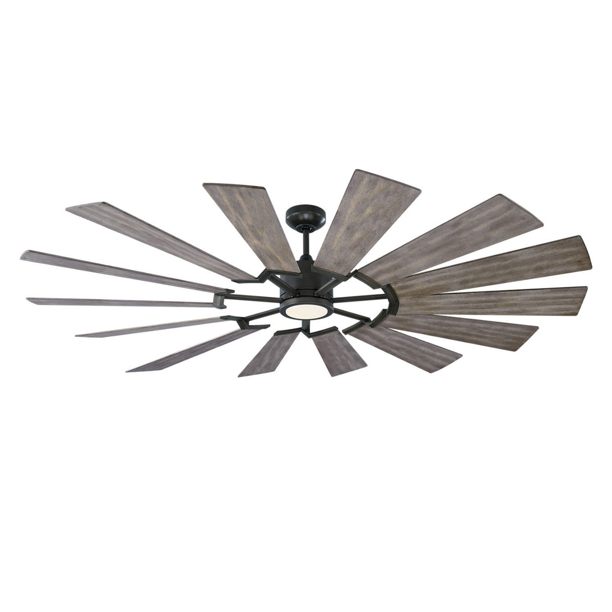 Dunlin LED Ceiling Fan 72", Gray Wash Wood and Aged Pewter
