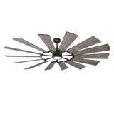 Dunlin LED Ceiling Fan 72", Gray Wash Wood and Aged Pewter