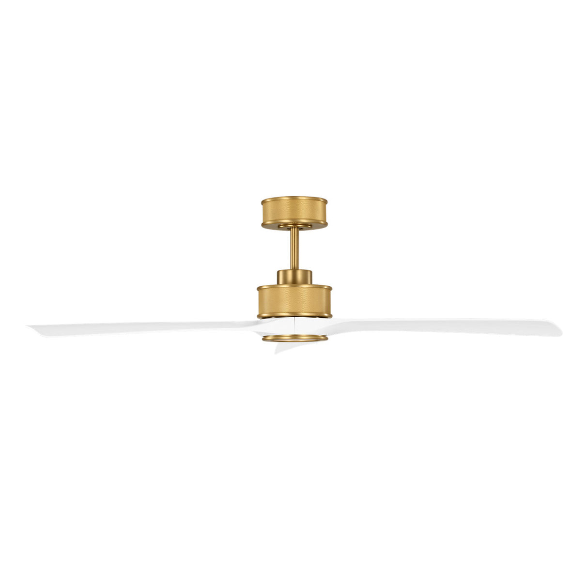 Oriole LED Ceiling Fan 52", Modern Brass and Matte White