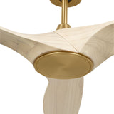 Osprey LED Smart Ceiling Fan 52", Whitewash Oak with Modern Brass