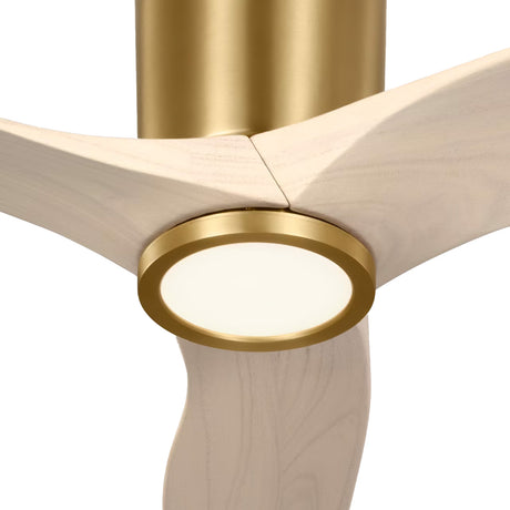 Avocet LED Ceiling Fan 44", Modern Brass and Whitewash Oak