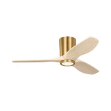 Avocet LED Smart Ceiling Fan 44", Modern Brass and Whitewash Oak