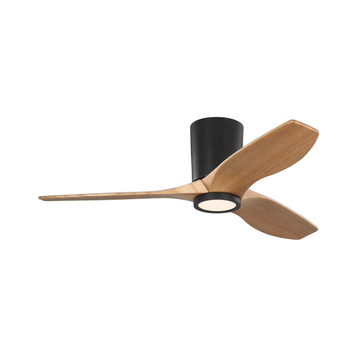 Avocet LED Smart Ceiling Fan 44", Matte Black and Natural Oak