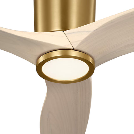 Avocet LED Ceiling Fan 52", Modern Brass and Whitewash Oak