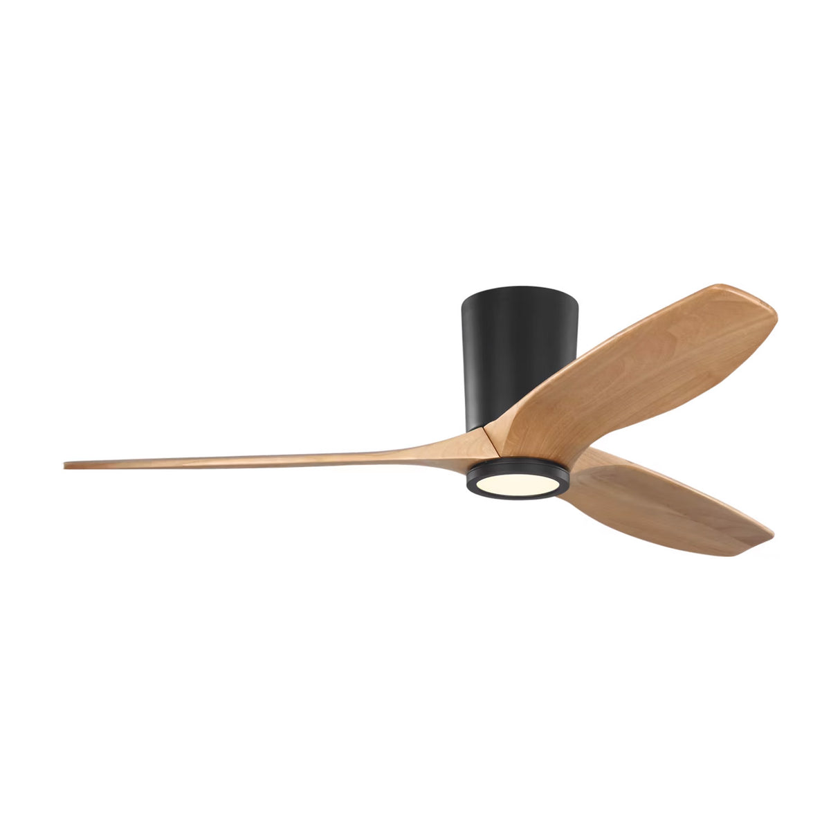 Avocet LED Ceiling Fan 52", Matte Black and Natural Oak