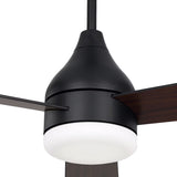 Serin LED Smart Ceiling Fan 52", Walnut and Matte Back