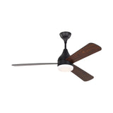 Serin LED Smart Ceiling Fan 52", Walnut and Matte Back