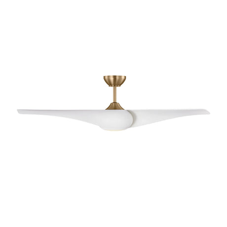 Krestel LED Ceiling Fan 52", Matte White and Modern Brass