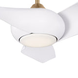 Krestel LED Smart Ceiling Fan 52", Matte White and Modern Brass