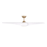 Krestel LED Smart Ceiling Fan 60", Matte White and Modern Brass