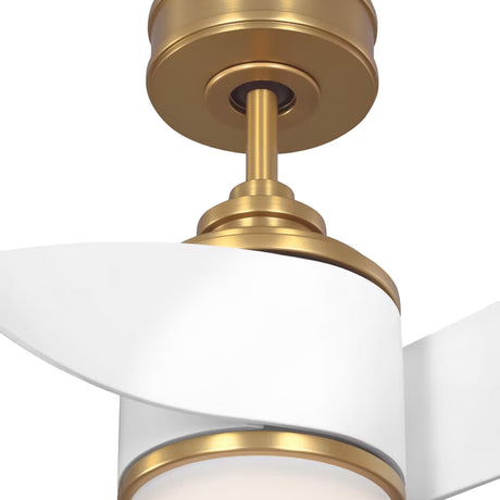 Merlin LED Ceiling Fan 60", Matte White and Modern Brass