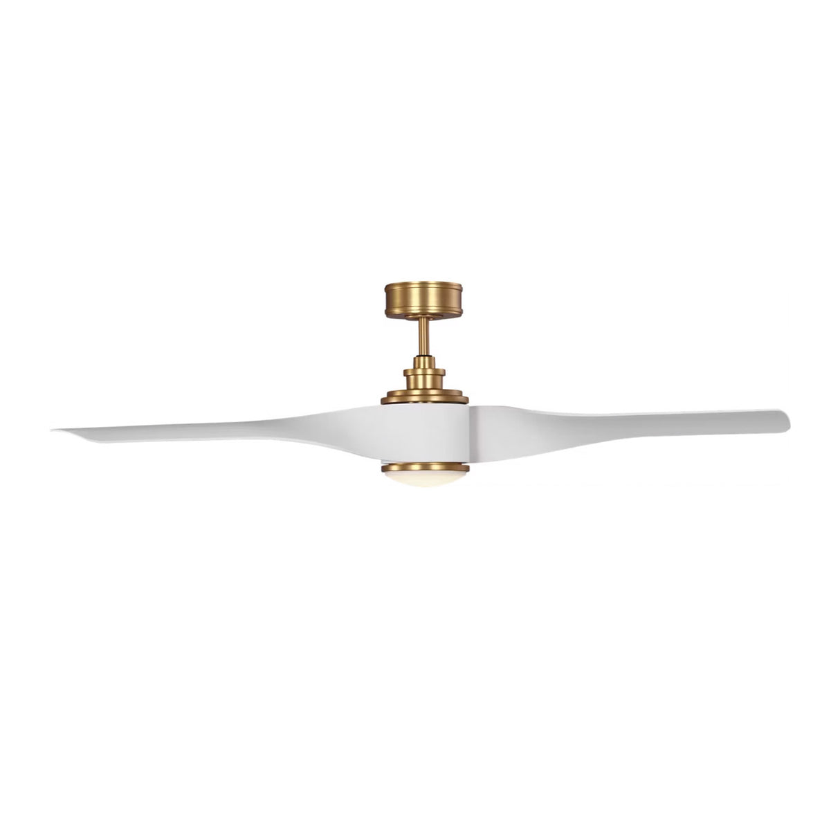 Merlin LED Smart Ceiling Fan 60", Matte White and Modern Brass