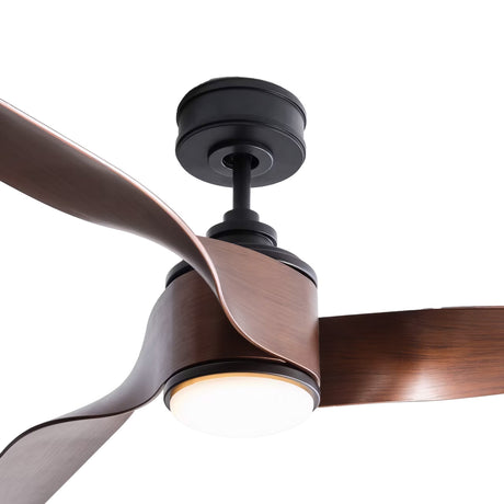 Merlin LED Ceiling Fan 60", Walnut and Matte Black