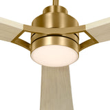 Mallard LED Smart Ceiling Fan 60", Whitewash Oak and Modern Brass
