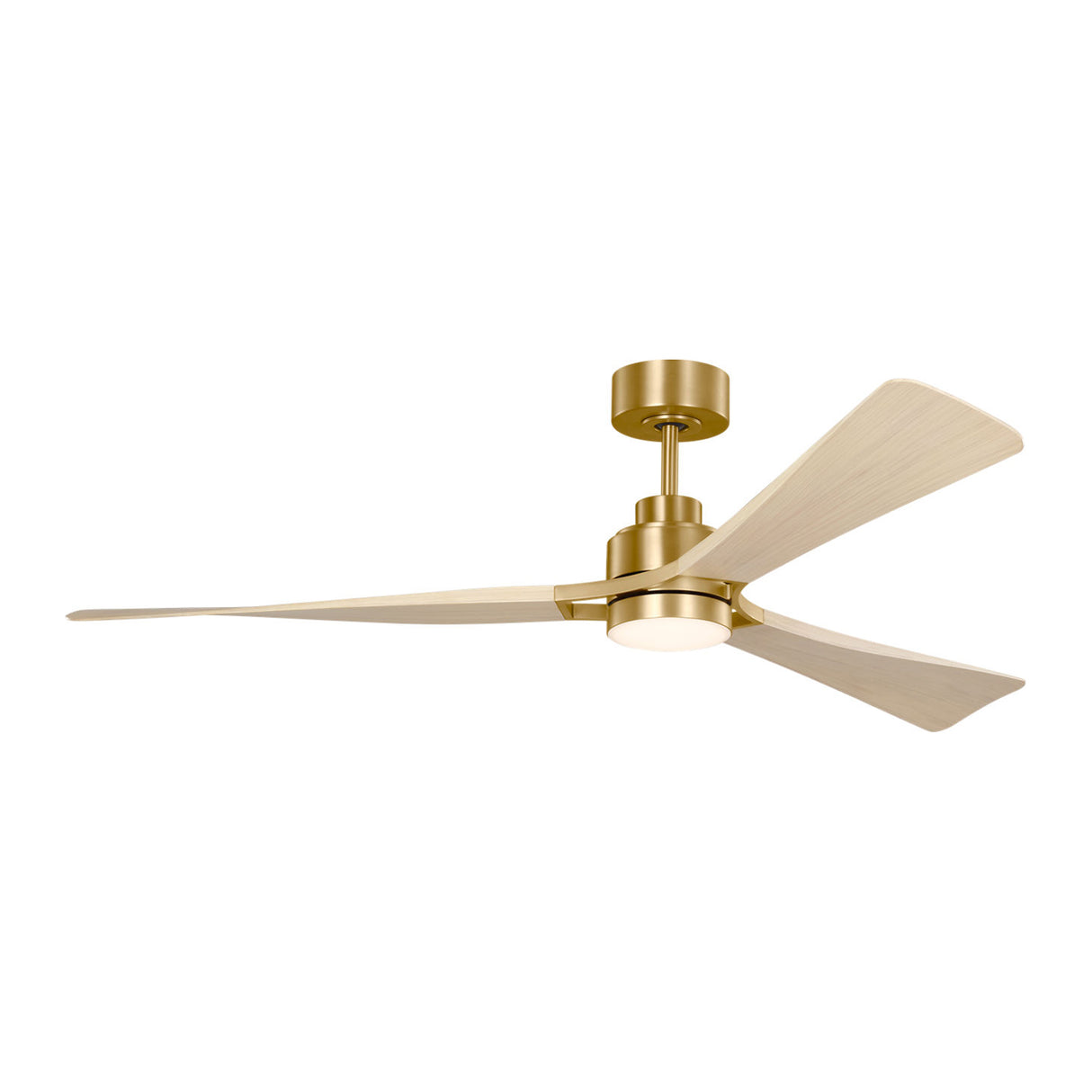 Mallard LED Smart Ceiling Fan 60", Whitewash Oak and Modern Brass