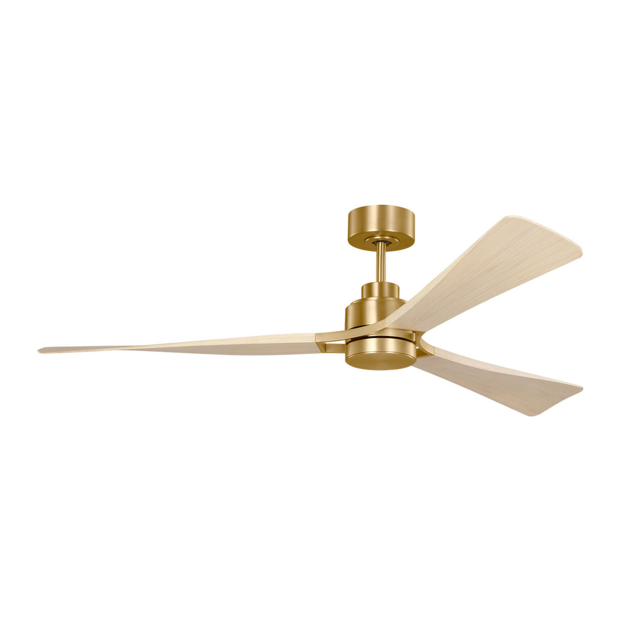 Mallard LED Smart Ceiling Fan 60", Whitewash Oak and Modern Brass