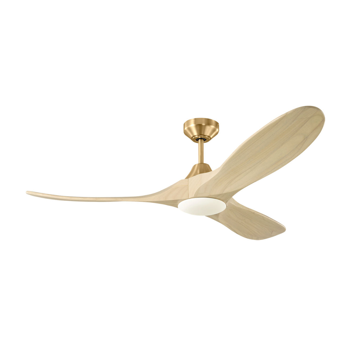 Egret LED Smart Ceiling Fan 52", Whitewash Oak and Modern Brass
