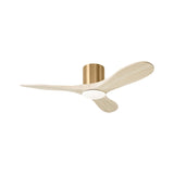 Eider LED Smart Ceiling Fan 44", Whitewash Oak and Modern Brass