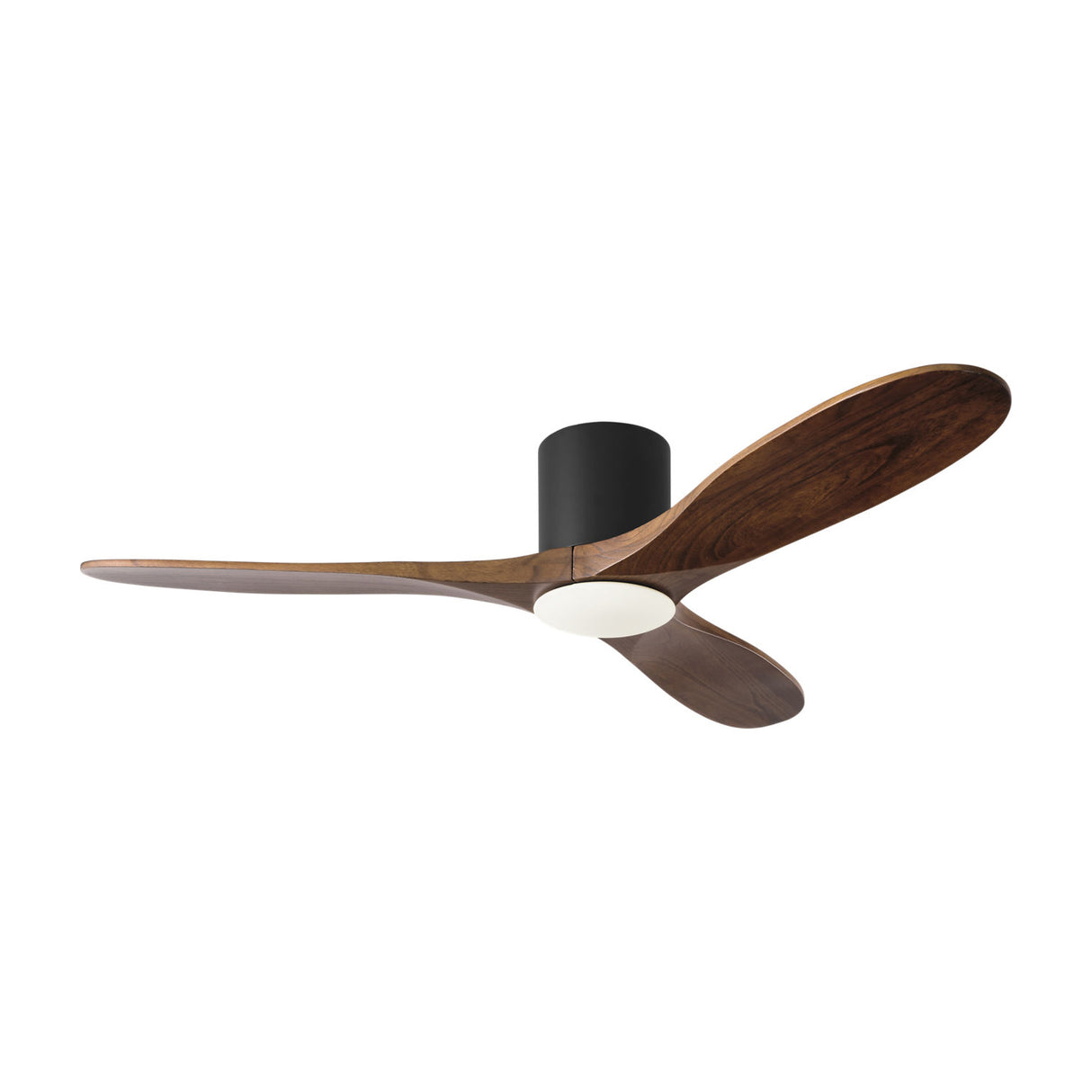 Eider LED Smart Ceiling Fan 52", Walnut Wood and Matte Black