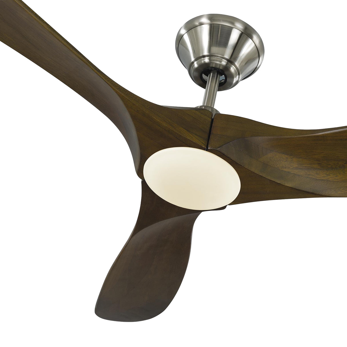 Egret LED Ceiling Fan 52", Walnut Wood and Brushed Steel