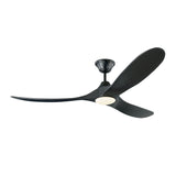Egret LED Ceiling Fan 60", Matte Black Oak
