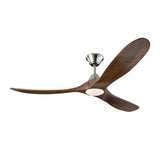 Egret LED Ceiling Fan 60", Walnut Wood and Brushed Steel