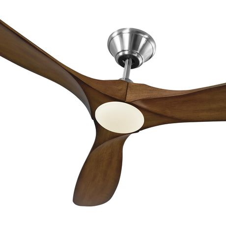 Egret LED Ceiling Fan 60", Koa Wood and Brushed Steel