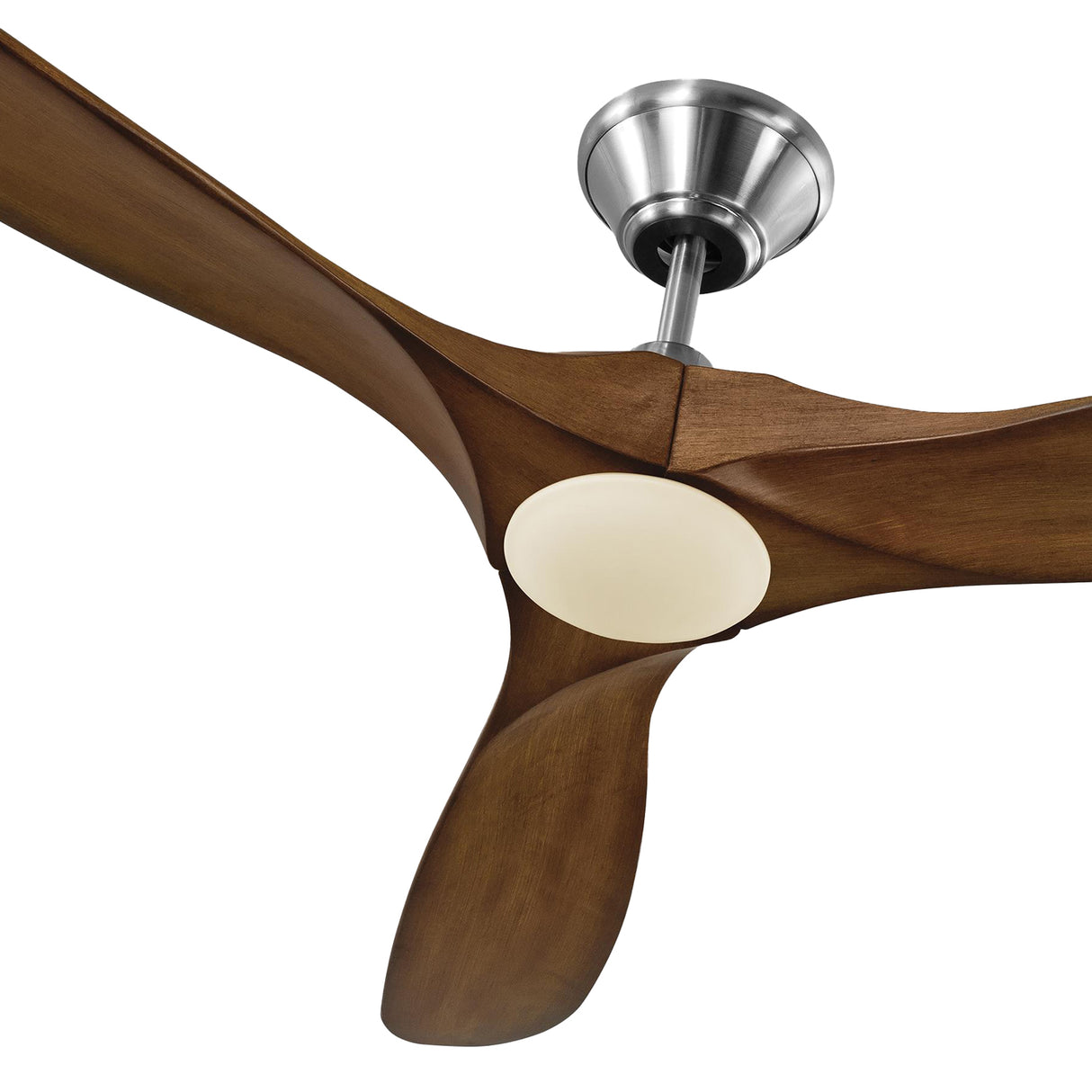 Egret LED Ceiling Fan 70", Koa Wood and Brushed Steel