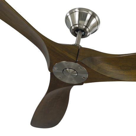 Egret Ceiling Fan 52", Walnut Wood and Brushed Steel