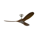 Egret Ceiling Fan 52", Walnut Wood and Brushed Steel