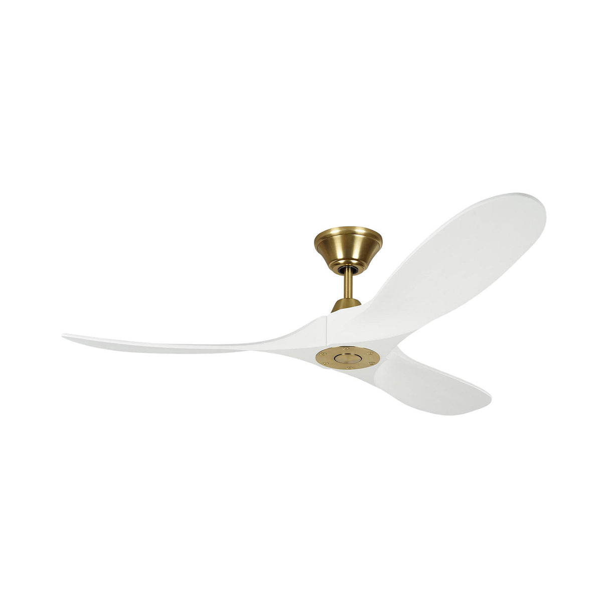 Egret Ceiling Fan 52", Matte White Oak and Modern Brass