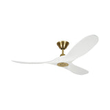 Egret Ceiling Fan 52", Matte White Oak and Modern Brass